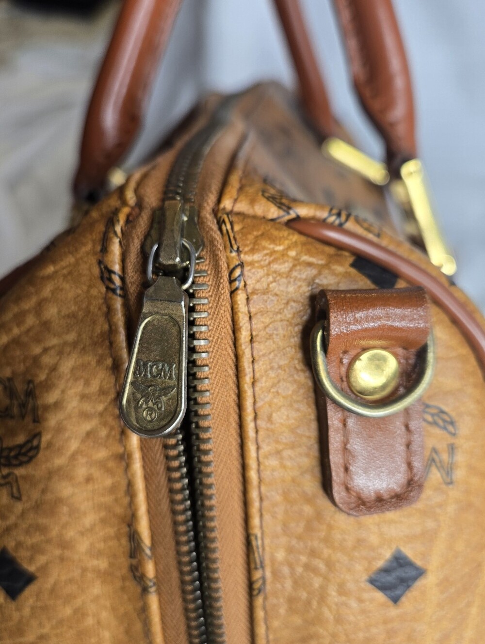 Mcm Visetos Cognac Boston Bag - Picture 11 of 16